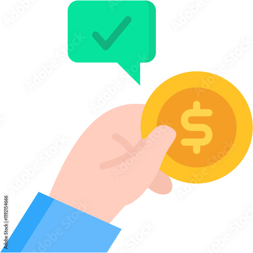 Cash Advance flat color icon