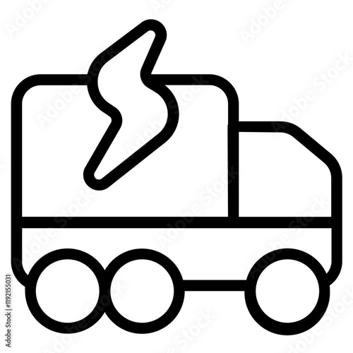 Electric truck Line Icon