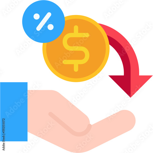 Interest Payment flat color icon