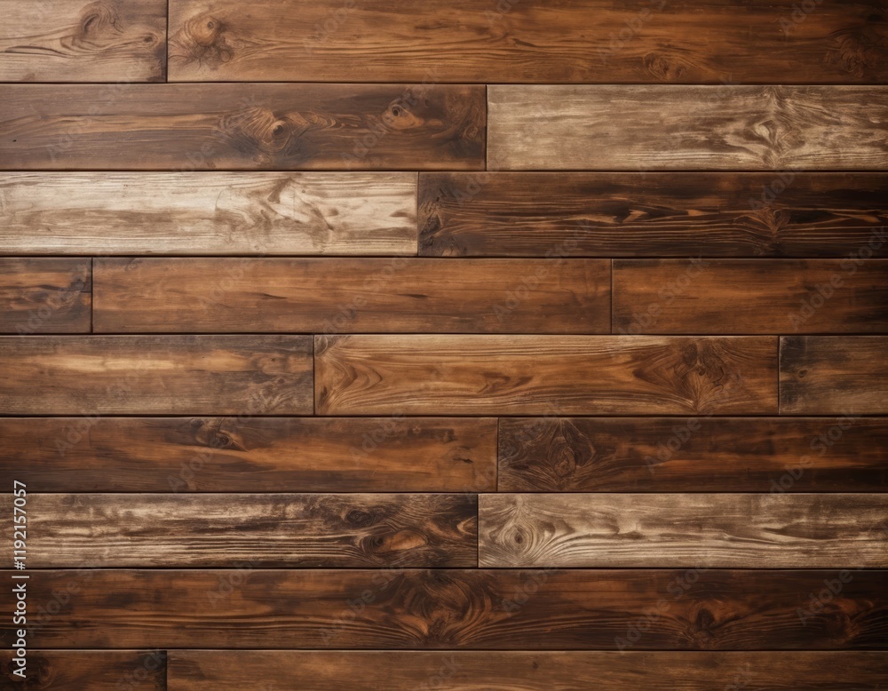 Naklejka premium Dark Brown Wood Texture: Rich, Rustic Wooden Planks Background for Design