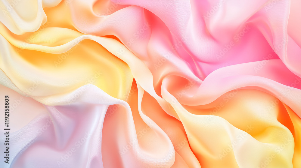 Obraz premium Flowing fabric patterns studio textile art soft colors close-up beauty and design