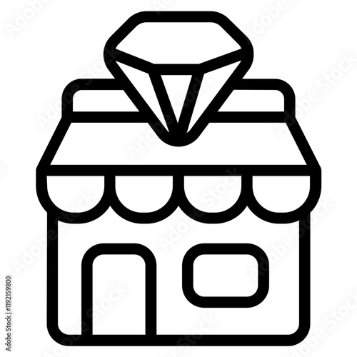 Jewelry market Line Icon