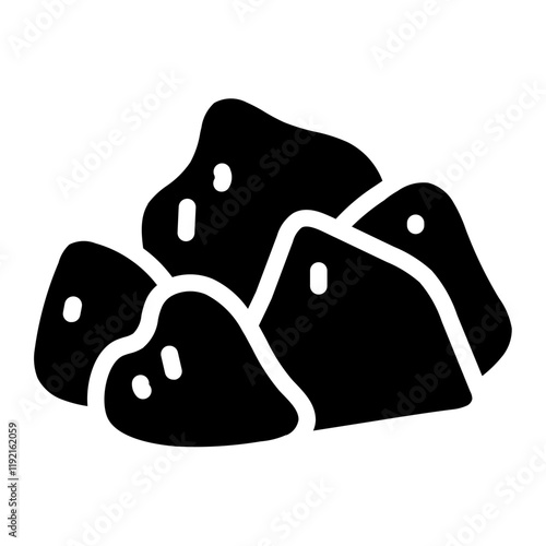 Lump charcoal Solid Icon