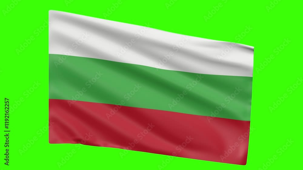 3D Looped Animated BULGARIA Flag Waving on Green Screen Background 3D Looped Animated BULGARIA Flag Waving on Green Screen Background