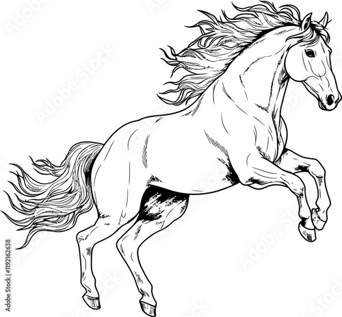 Handdrawn horse sketch