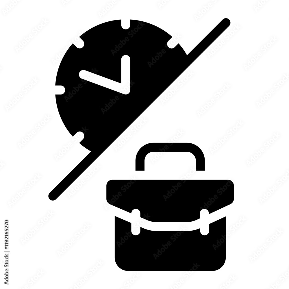 Fototapeta premium Part time worker Solid Icon