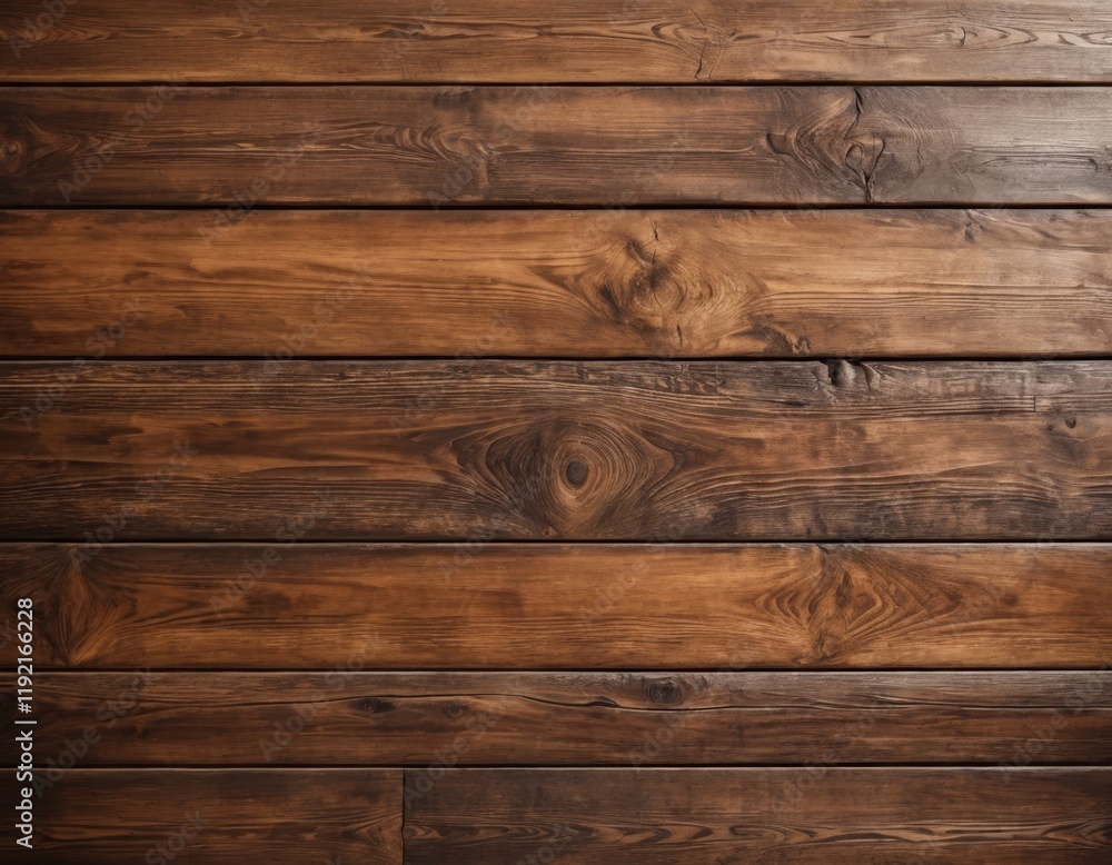 Fototapeta premium Rich Dark Brown Wood Texture, Horizontal Wooden Planks Background