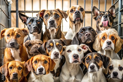 Overcrowded Animal Shelter: Dogs Seeking Rescue - Urgent Adoption Needed photo