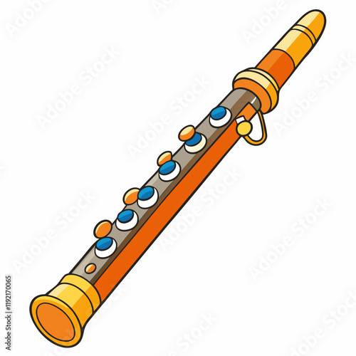 vector illustration of a flute