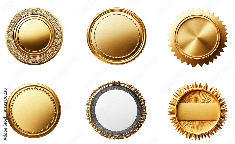 Glossy golden label isolated on transparent background for packaging and labels. Glossy golden label isolated on transparent background for packaging and labels.