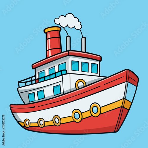 illustration of a ship in the sea