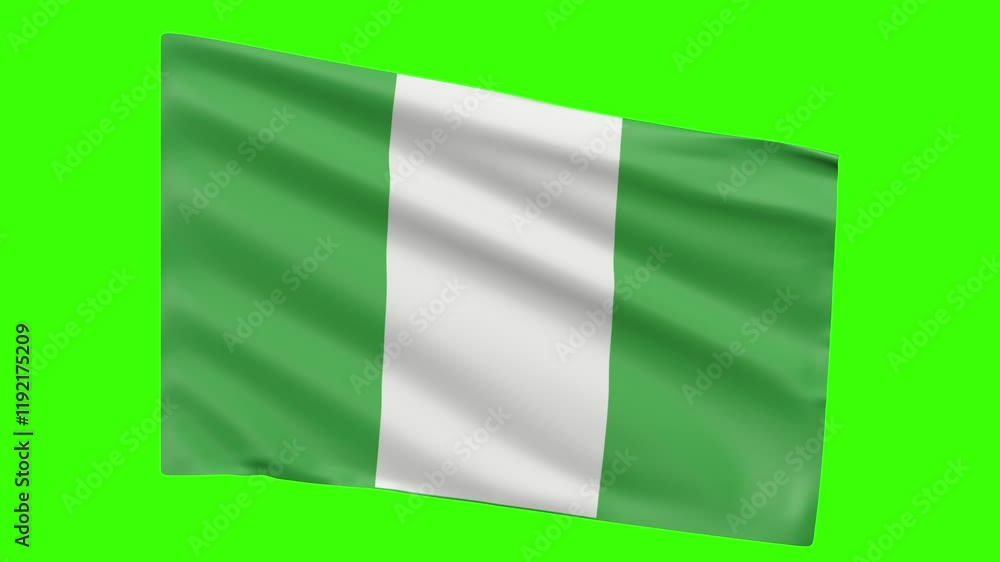 3D Looped Animated NIGERIA Flag Waving on Green Screen Background 3D Looped Animated NIGERIA Flag Waving on Green Screen Background