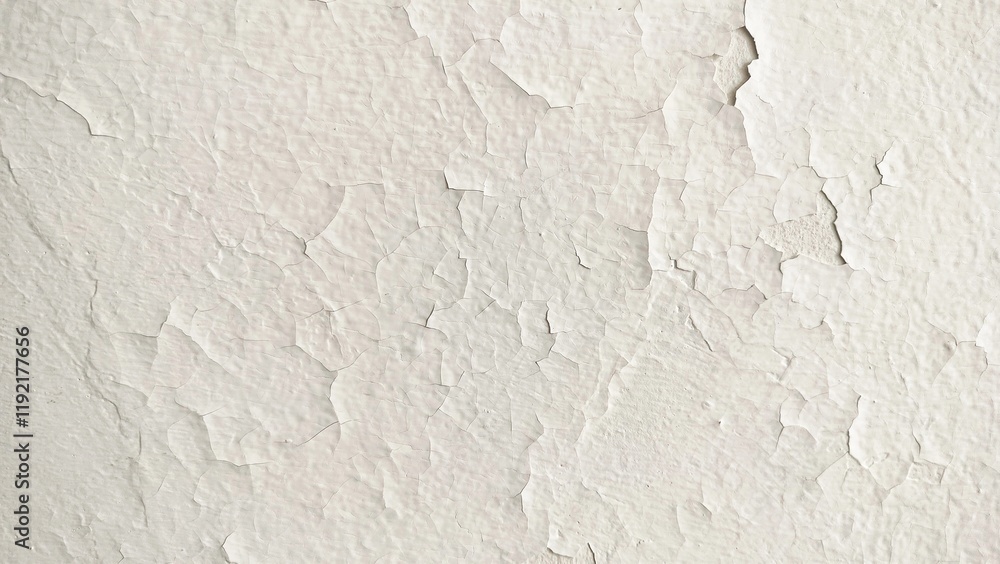 Naklejka premium cracked pith texture wall background. the background of uneven landscape white cement wall. White wall background and texture