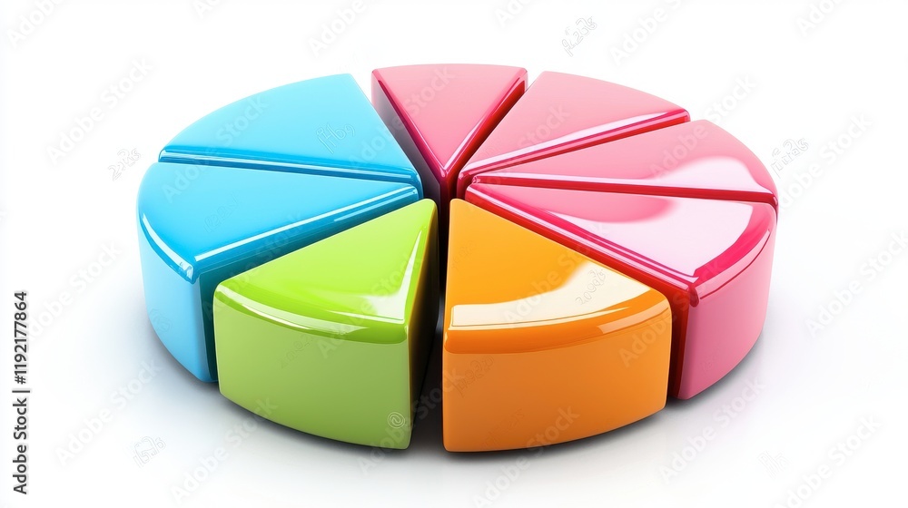 Obraz premium Colorful Business Pie Chart Segments for Data Visualization