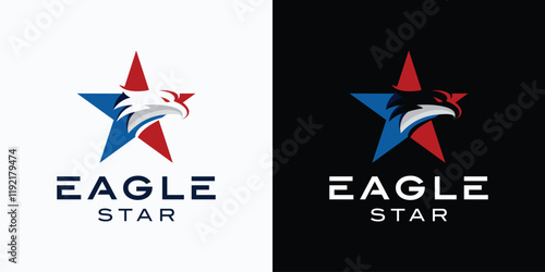 eagle head and star shape logo