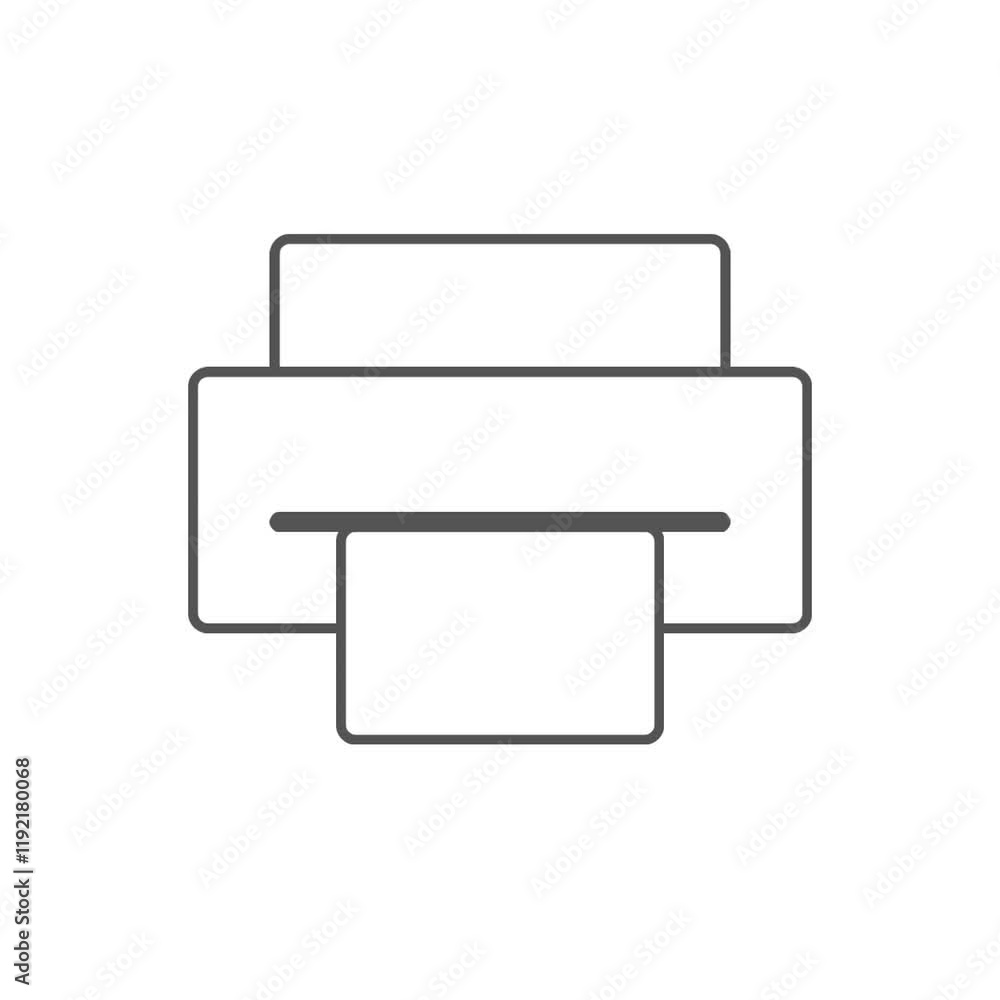 Printer Icon: Simple Line Art Graphic Printer Icon: Simple Line Art Graphic