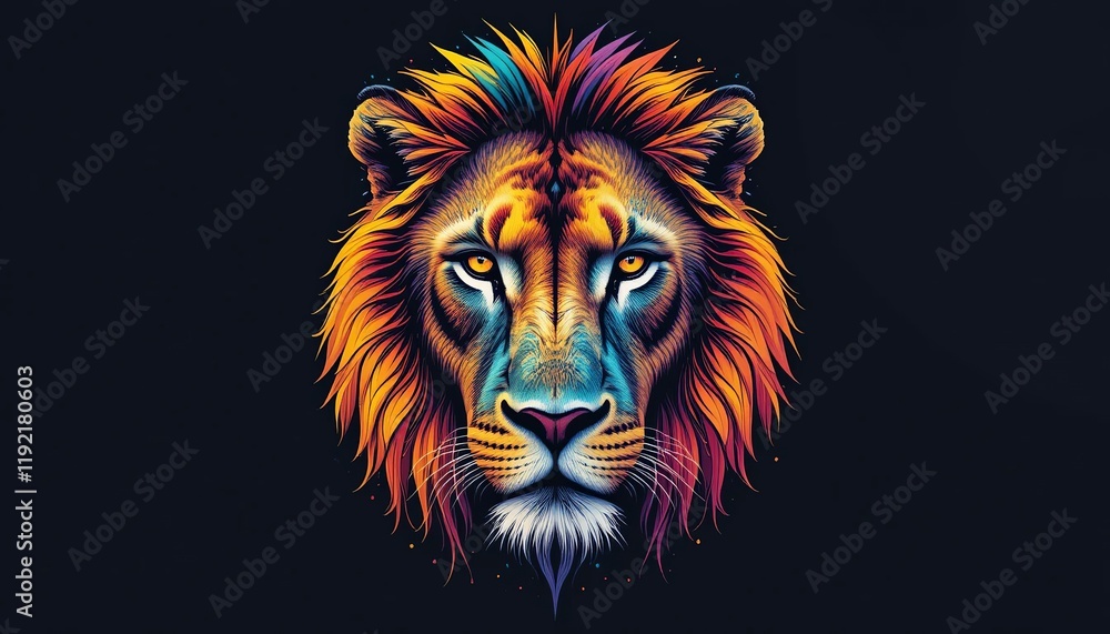 an artistic lion face design created with bold and vibrant abstract splashes of color an artistic lion face design created with bold and vibrant abstract splashes of color
