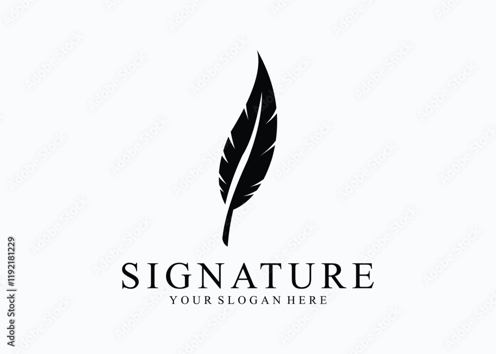 feather logo design logo concept for signature feather logo design logo concept for signature