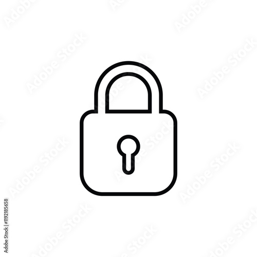 Padlock icon, lock, Lock silhouette line art illustrations and vectorsvector template