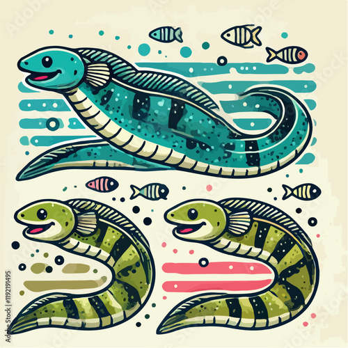 cute electric eel illustration