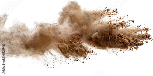 Dramatic Brown Dust Explosion Cloud Soil Particles Texture Background