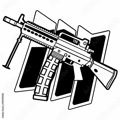 M249 SAW: Squad Automatic Weapon, used by infantry units.