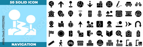 Navigation Solid Editable Icons set