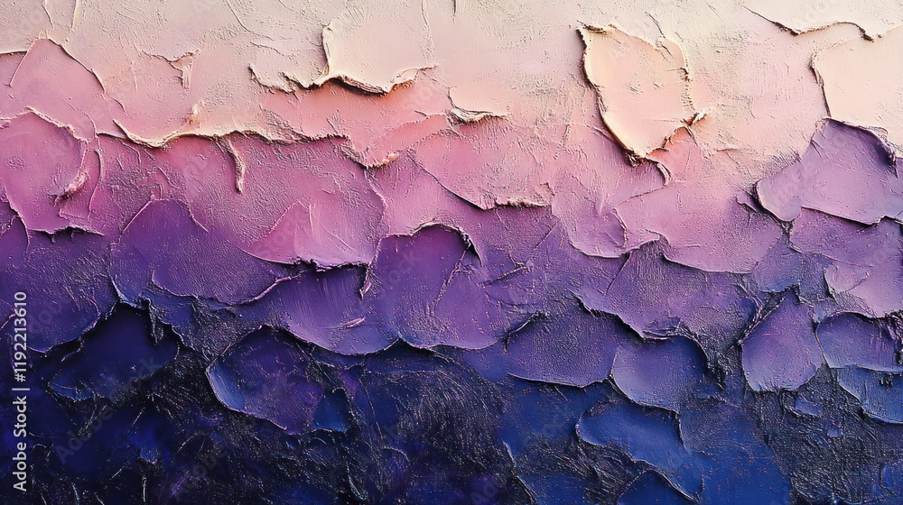 Fototapeta premium Abstract Purple and Pink Textured Landscape Painting