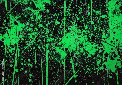 Neon Green Splatter Paint Texture Background for Graphic Design