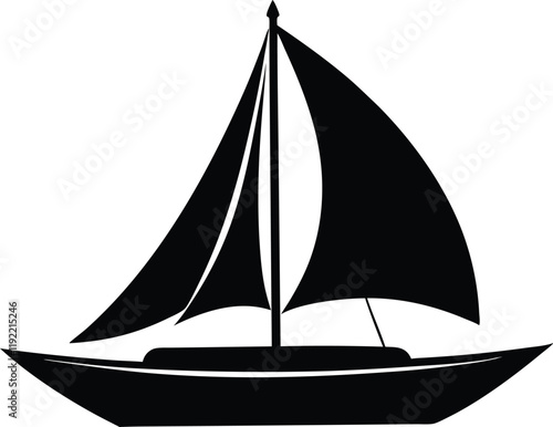 Sailboat silhouette,Sailboat black vector icon