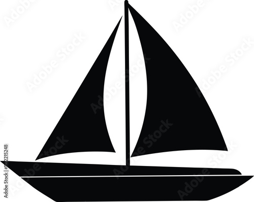 Sailboat silhouette,Sailboat black vector icon
