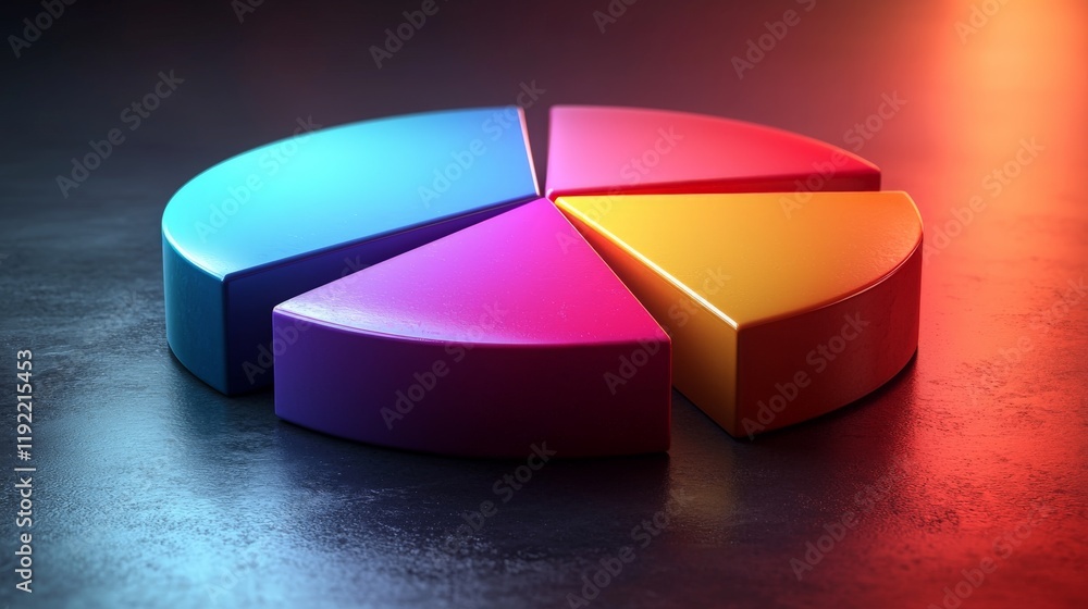 Obraz premium a pie chart with vibrant colorful segments