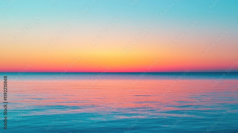 Vivid gradient concept. A serene seascape at sunset, featuring vibrant hues of blue, orange, and pink. Vivid gradient concept. A serene seascape at sunset, featuring vibrant hues of blue, orange, and pink.