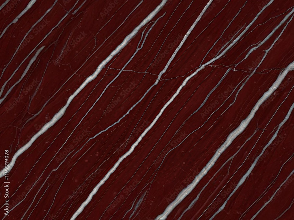 Close-up of a dark red marble surface with white veining patterns running diagonally, creating an elegant and luxurious appearance Close-up of a dark red marble surface with white veining patterns running diagonally, creating an elegant and luxurious appearance