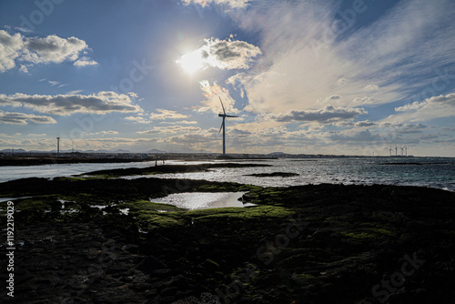 Wallpaper Mural 바다와 하늘이 어우러진 해안가 풍경 제주 제주시 구좌읍 행원리 오저여 Torontodigital.ca