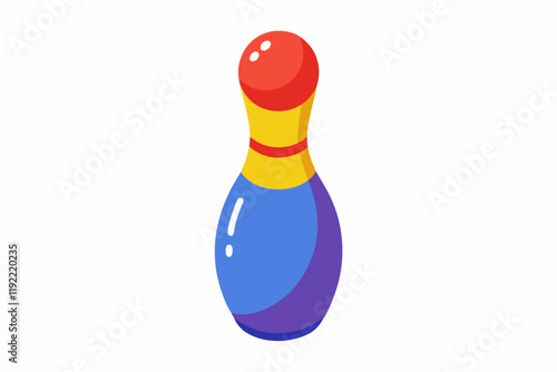 Beautiful plastic skittle of toy bowling isolated on a white background