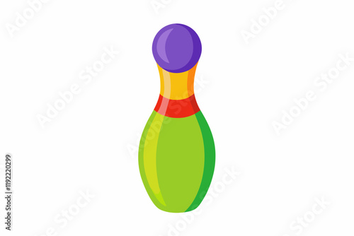 Beautiful plastic skittle of toy bowling isolated on a white background