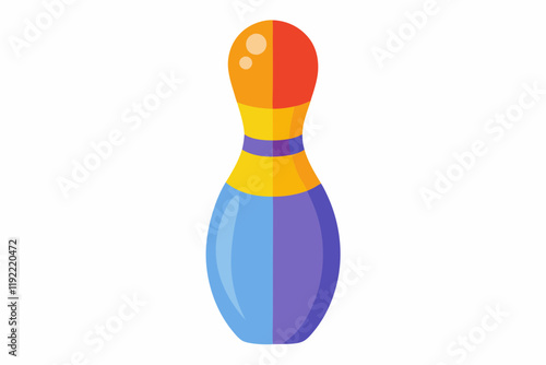 Beautiful plastic skittle of toy bowling isolated on a white background