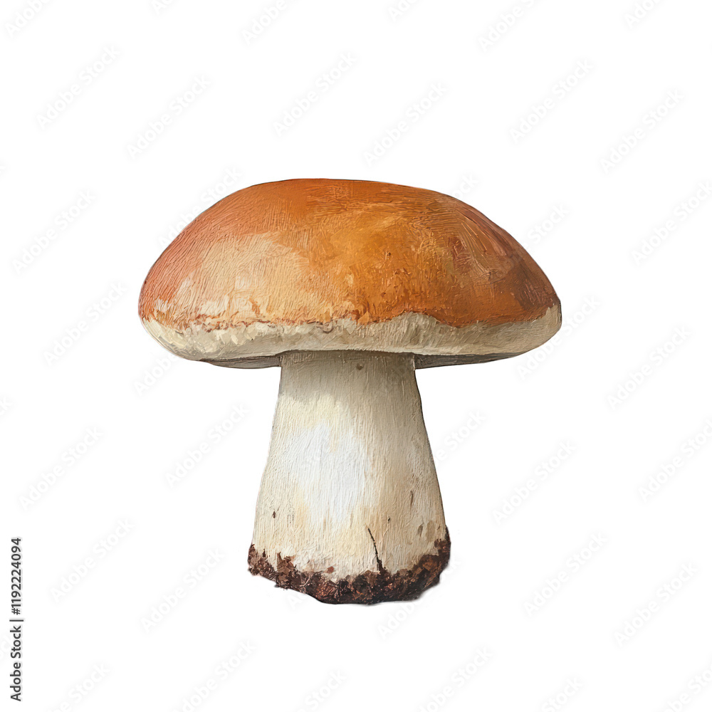 Single boletus mushroom isolated on transparent background Single boletus mushroom isolated on transparent background