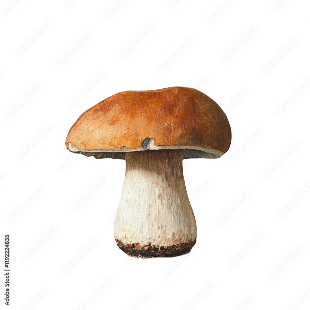 Single boletus mushroom isolated on transparent background Single boletus mushroom isolated on transparent background