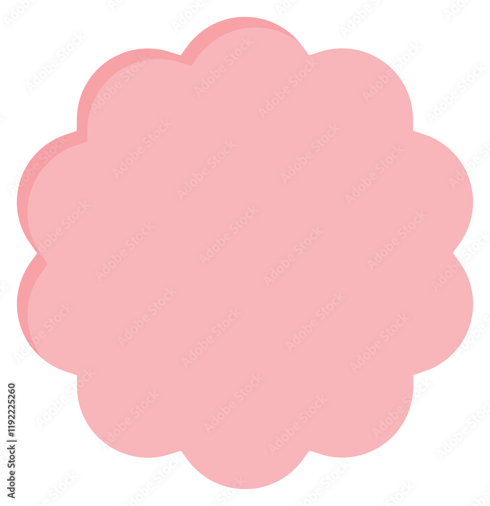 Blank pastel pink round scallop edge labels with white borders. Flat design illustration. Blank pastel pink round scallop edge labels with white borders. Flat design illustration.