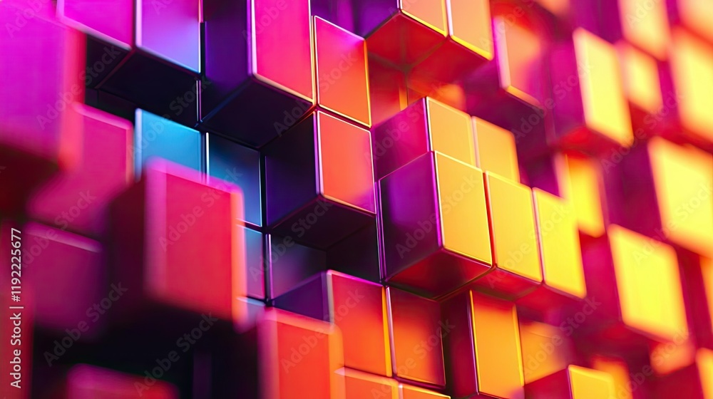 Vivid gradient concept. Colorful 3D cubes create a vibrant abstract background with depth and dimension. Vivid gradient concept. Colorful 3D cubes create a vibrant abstract background with depth and dimension.