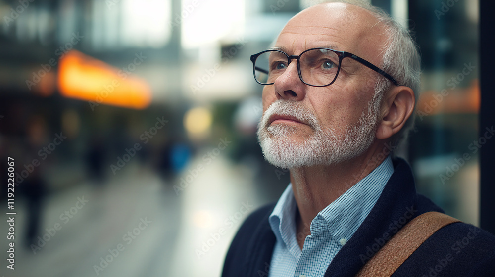 Fototapeta premium Distinguished senior businessman in urban environment