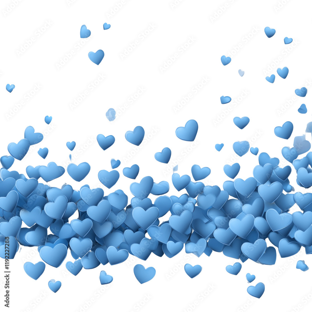 A large blue heart with many smaller blue hearts surrounding it A large blue heart with many smaller blue hearts surrounding it