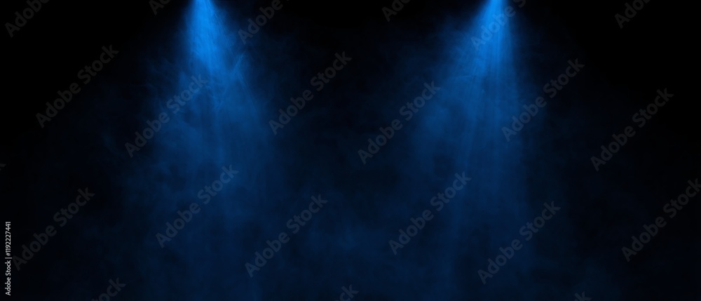 Blue Rays on Dark Minimal Studio Background for Product Presentation. Generative AI Blue Rays on Dark Minimal Studio Background for Product Presentation. Generative AI