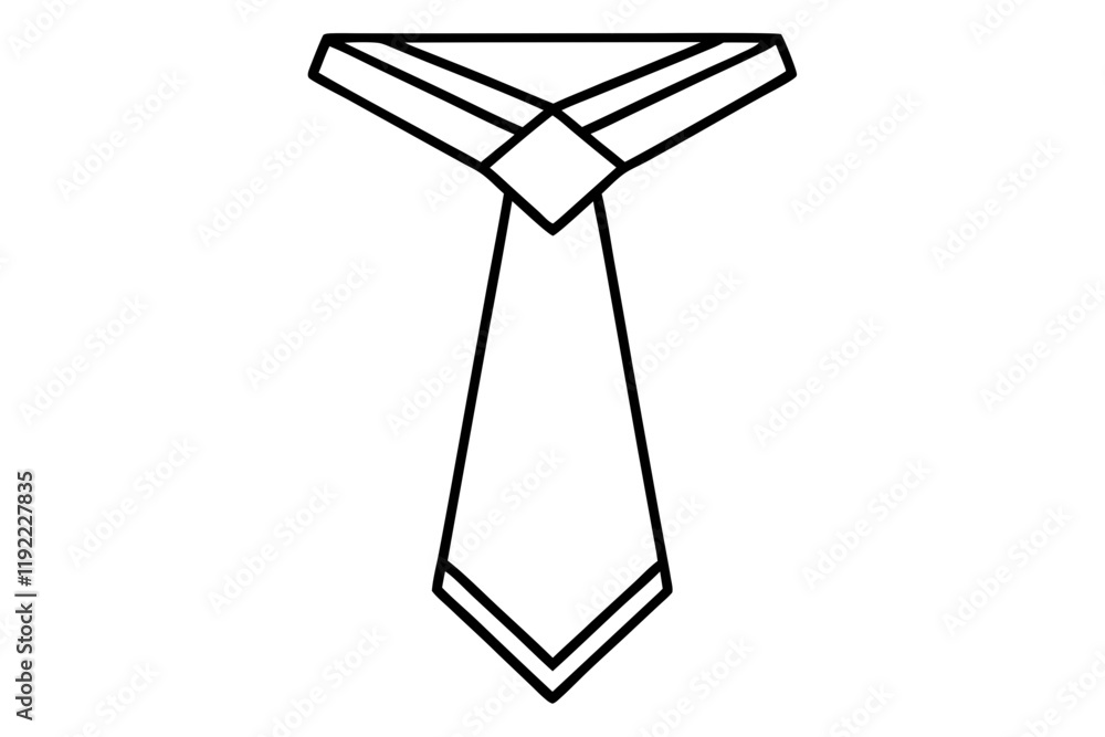 Stylish Tie Silhouette Vector Icon on Clean Background Stylish Tie Silhouette Vector Icon on Clean Background