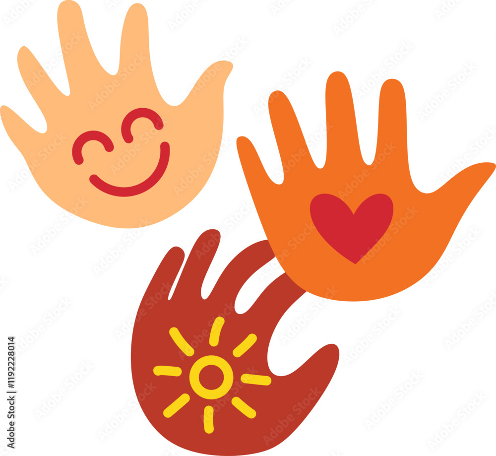 Obraz premium Kindness Hand Illustration