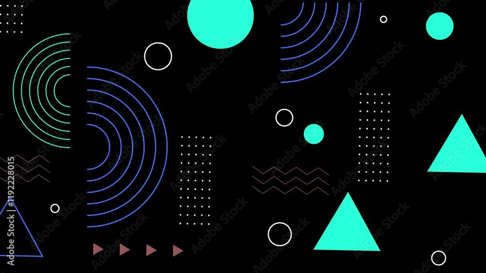 dynamic shapes and vibrant colors in a captivating abstract geometry background seamless 4k video background motion pop art design dynamic shapes and vibrant colors in a captivating abstract geometry background seamless 4k video background motion pop art design