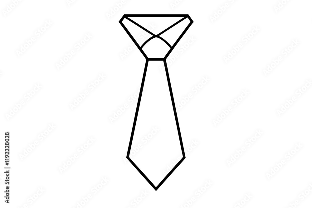 Stylish Tie Silhouette Vector Icon on Clean Background Stylish Tie Silhouette Vector Icon on Clean Background