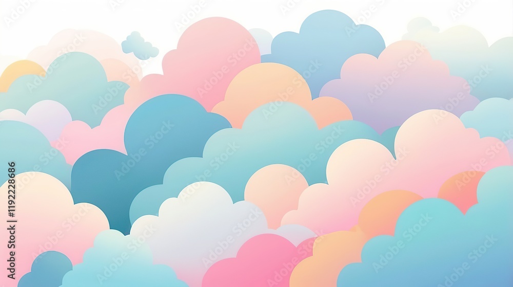 Abstract sky vector design with fluffy shapes and a soft pastel color palette. Abstract sky vector design with fluffy shapes and a soft pastel color palette.